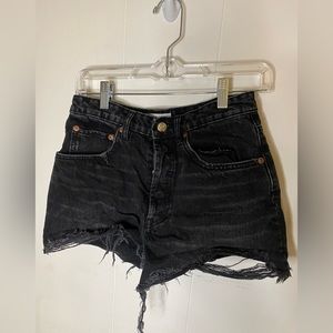 Distressed / Ripped Black Zara Jean Shorts SIZE 6